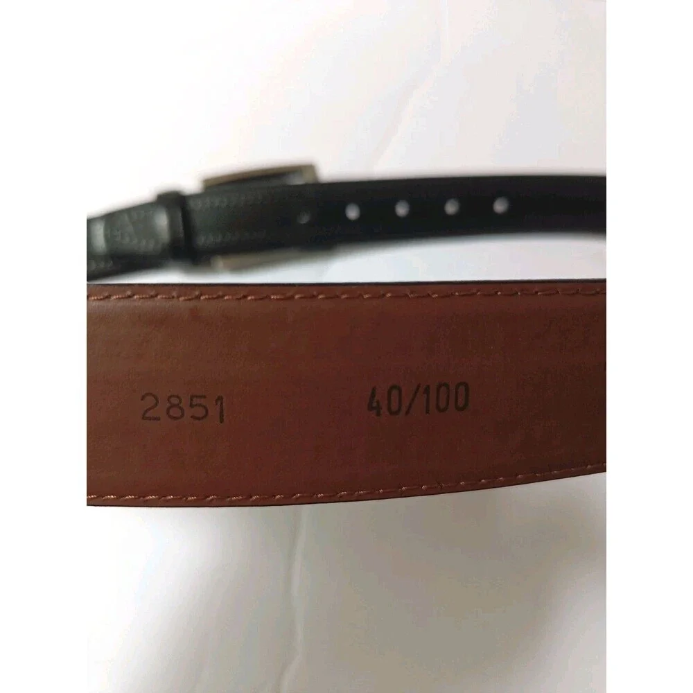 Handmade Italian Leather Belt Men's 40 Black Reversible